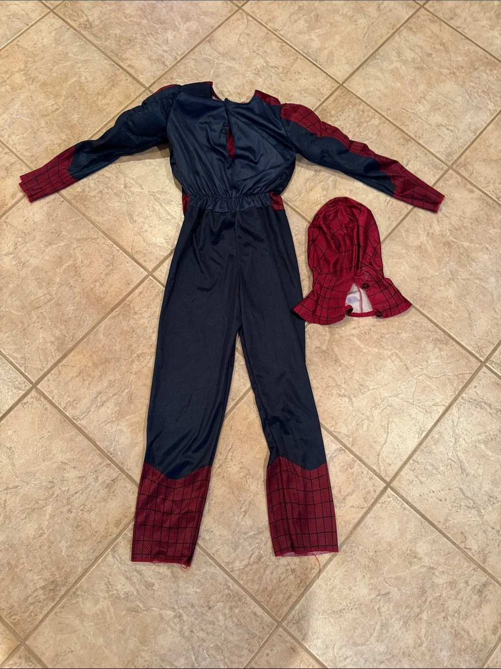 Marvel Spider-Man Red and Blue Muscle Chest Jumpsuit with Mask